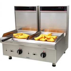 Double-Tank Floor Gas Fryer, 2×40 lb